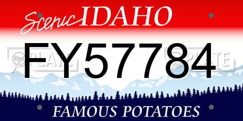 FY57784 Idaho License Plate