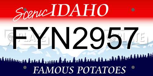 FYN2957 Idaho License Plate