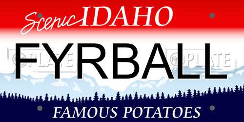 FYRBALL Idaho License Plate