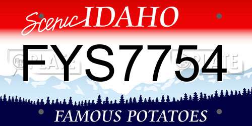 FYS7754 Idaho License Plate