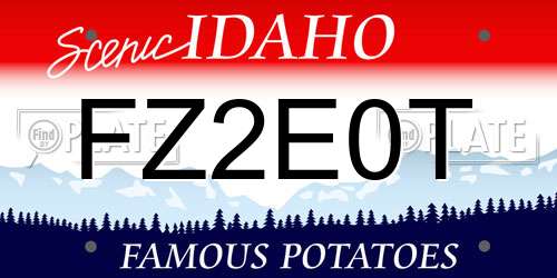 FZ2E0T Idaho License Plate