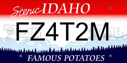 FZ4T2M Idaho License Plate