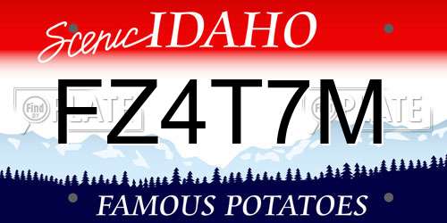 FZ4T7M Idaho License Plate