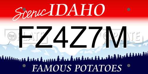 FZ4Z7M Idaho License Plate