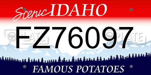 FZ76097 Idaho License Plate