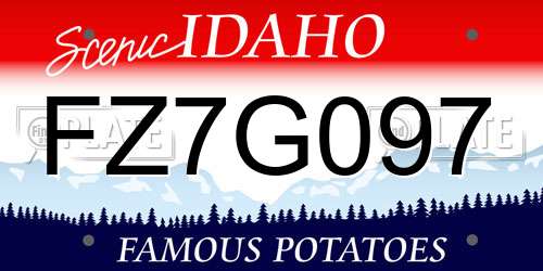 FZ7G097 Idaho License Plate