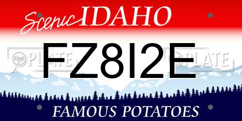 FZ8I2E Idaho License Plate