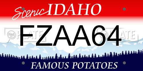 FZAA64 Idaho License Plate