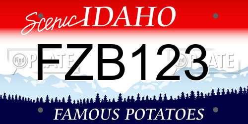FZB123 Idaho License Plate