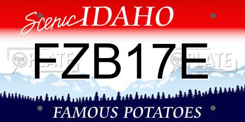 FZB17E Idaho License Plate