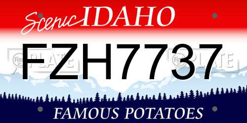 FZH7737 Idaho License Plate