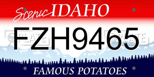 FZH9465 Idaho License Plate