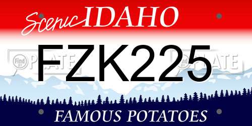 FZK225 Idaho License Plate