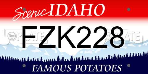 FZK228 Idaho License Plate
