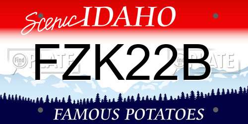 FZK22B Idaho License Plate