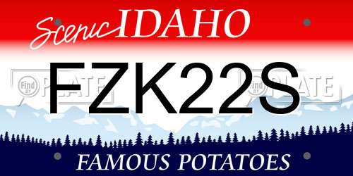 FZK22S Idaho License Plate