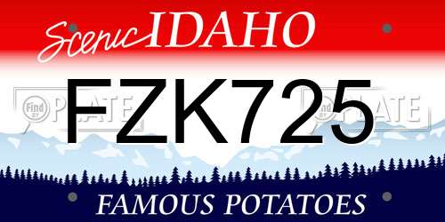 FZK725 Idaho License Plate
