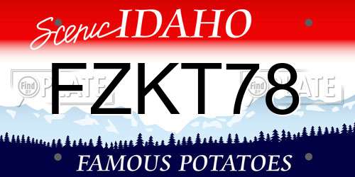 FZKT78 Idaho License Plate