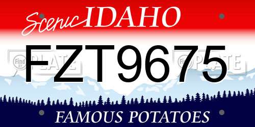 FZT9675 Idaho License Plate