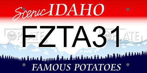 FZTA31 Idaho License Plate