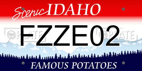 FZZE02 Idaho License Plate