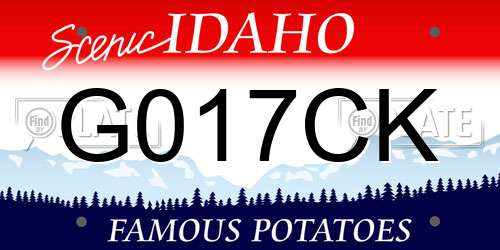 G017CK Idaho License Plate