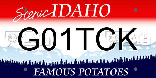 G01TCK Idaho License Plate