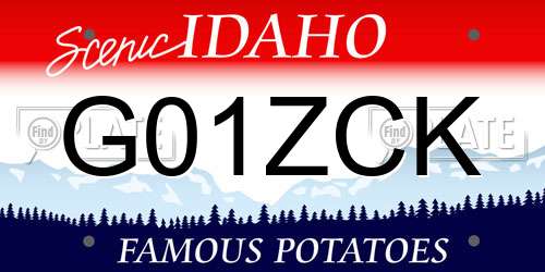 G01ZCK Idaho License Plate