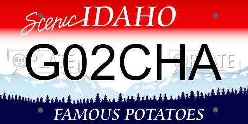 G02CHA Idaho License Plate