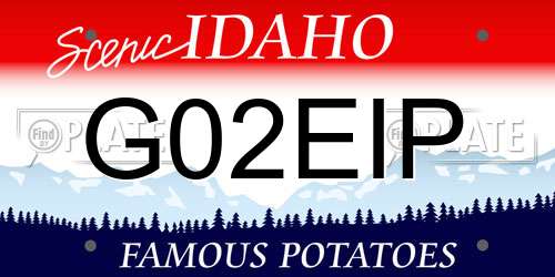 G02EIP Idaho License Plate