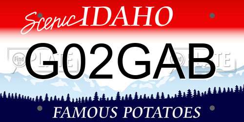 G02GAB Idaho License Plate