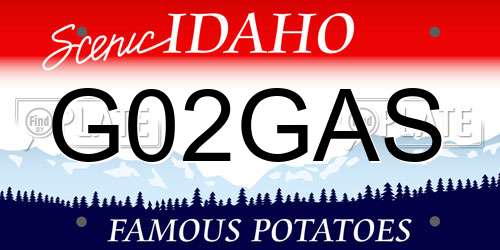 G02GAS Idaho License Plate