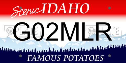 G02MLR Idaho License Plate