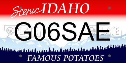 G06SAE Idaho License Plate