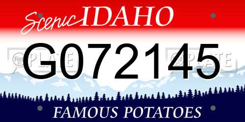 G072145 Idaho License Plate