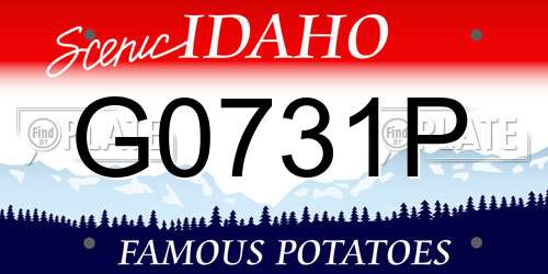 G0731P Idaho License Plate