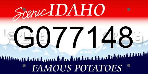 G077148 Idaho License Plate