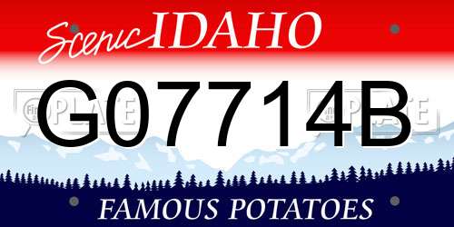 G07714B Idaho License Plate
