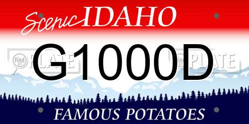 G1000D Idaho License Plate