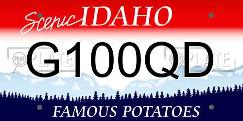 G100QD Idaho License Plate