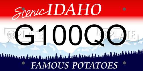 G100QO Idaho License Plate