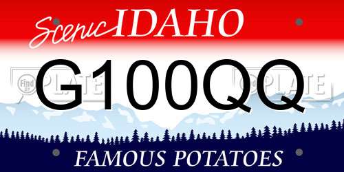 G100QQ Idaho License Plate