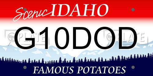 G10DOD Idaho License Plate
