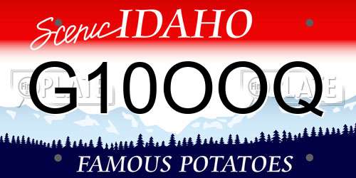G10OOQ Idaho License Plate