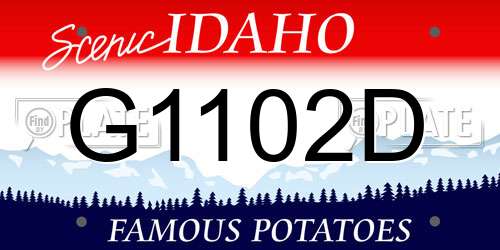 G1102D Idaho License Plate