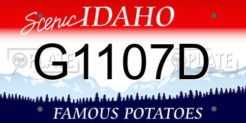G1107D Idaho License Plate
