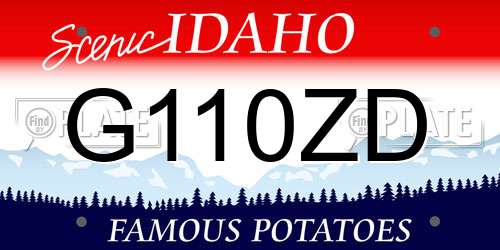G110ZD Idaho License Plate