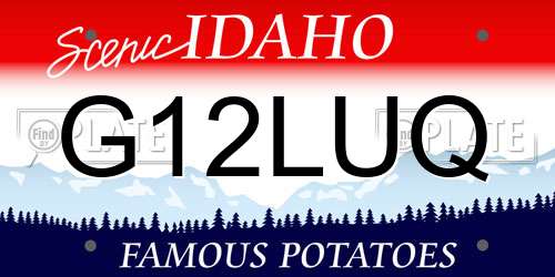 G12LUQ Idaho License Plate