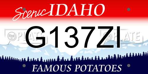G137ZI Idaho License Plate