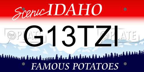 G13TZI Idaho License Plate